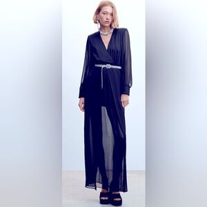 NWT Mango Chiffon Dress With Slit